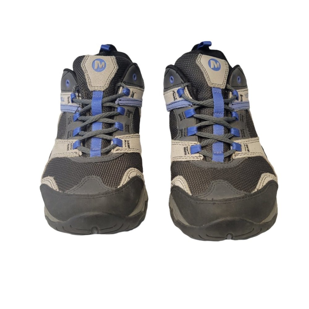 Merrell Womens Kimsey Hiking Shoes Charcoal Gray/ Blue Waterproof Leather 9.5 M - Picture 3 of 7